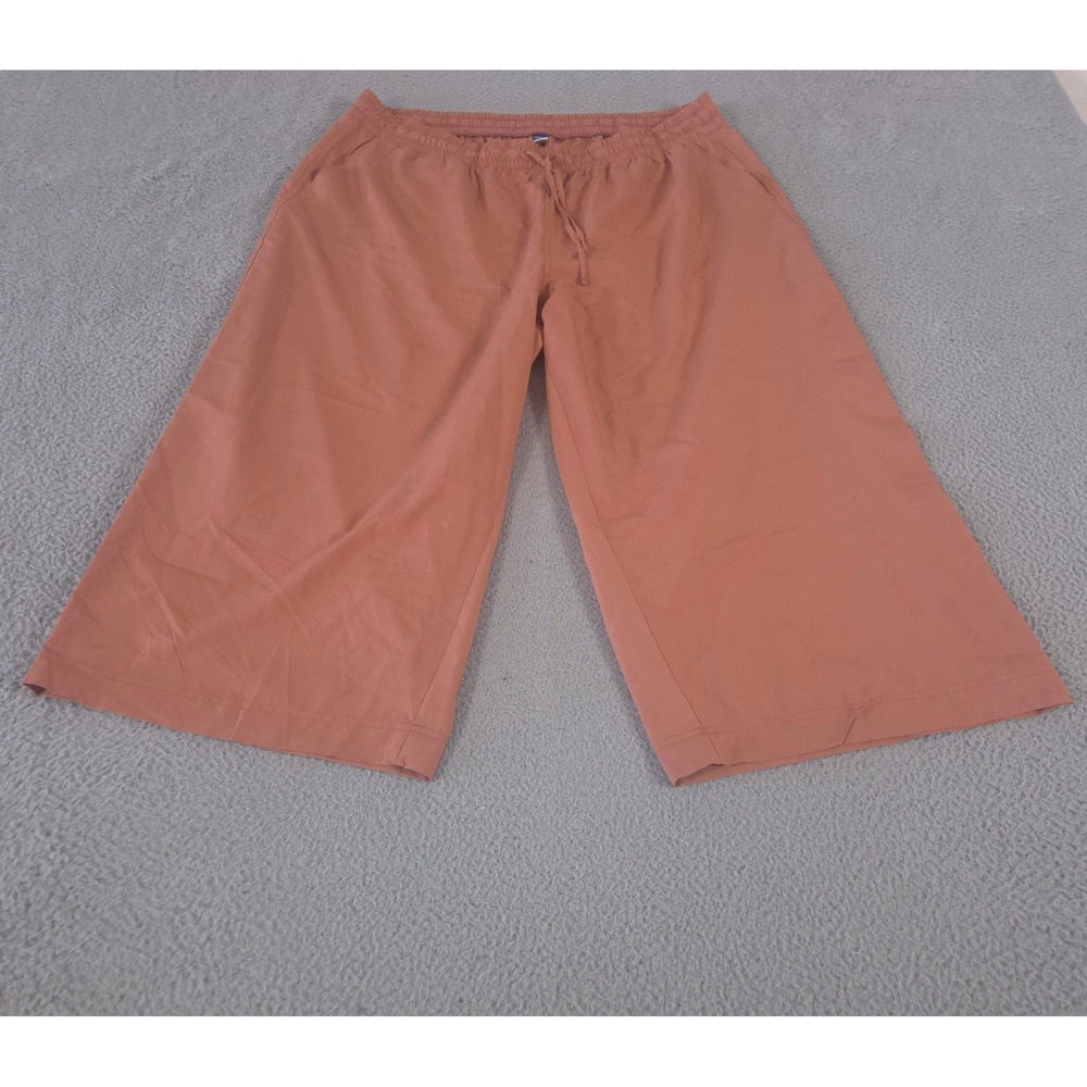Old Navy Pants Womens XXL Rust Extra High-Waisted StretchTech Cropped Wide-Leg